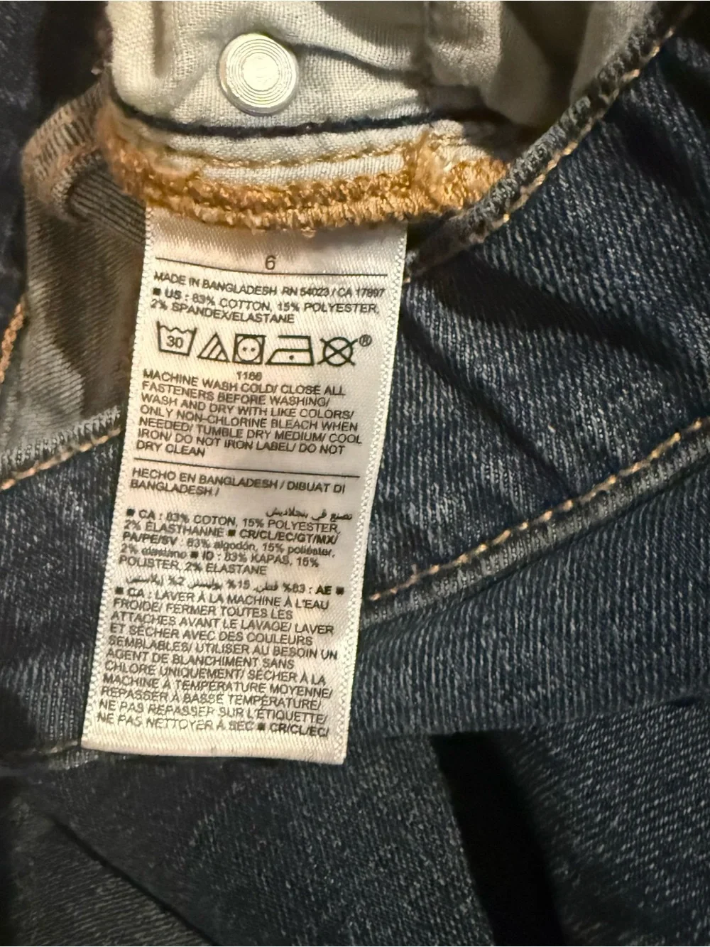 Old Navy Jeans Boys 6 Slim Dark Blue Denim 360 Stretch Adjustable Waist